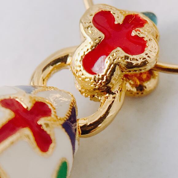 Gold Tone Pendant, Egg, Enamel Cross Design, 1990s - Y2K - Picture 10 of 16